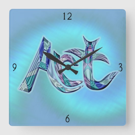 アート・ザ・ワード・スクエア・ウォール・クロック スクエア壁時計 (正面)