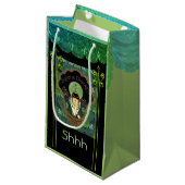 アート・デコ・ソイアンは女性のヴィンテージ・グリーン・ブラックを慎重に扱う スモールペーパーバッグ (正面アングル)