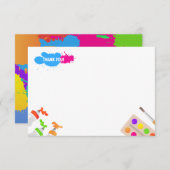 アート·バースデー·パーティー-ありがとうございましたノート サンキューカード (正面/裏面)