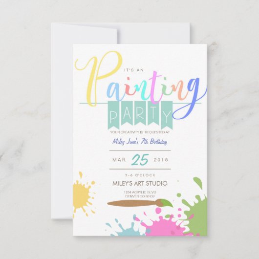 アート |ペイニングパーティー 招待状 (正面)