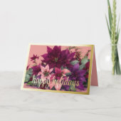 アート ポインセチア アレンジメント ワインレッド パープル ピンク シーズンカード (正面)