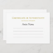 アート/ミニマリスト向け認定証 招待状 (正面/裏面)