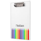 アート、レインボーワックスのクレヨン、そしてあなたの名前 クリップボード (左)