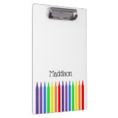 アート、レインボーワックスのクレヨン、そしてあなたの名前 クリップボード (右)