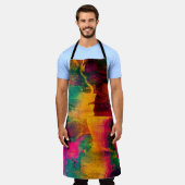 アート・抽象芸術・コロルファー・鮮やか紙・バックグラウンドアート エプロン (着用した状態)