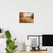 アート 秋の野の花の風景画 ビンテージ ポスター (ホームオフィス)