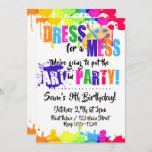 アート/絵を描クラクトバースデーパーティ招待状 招待状 (正面/裏面)