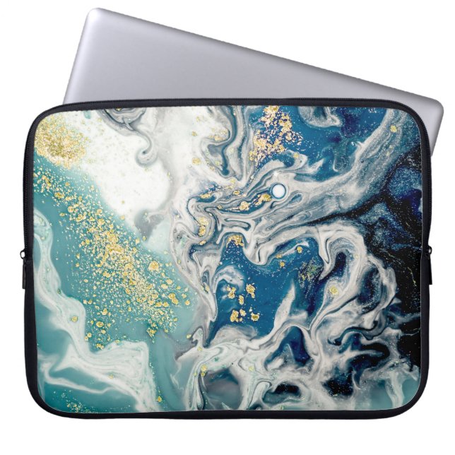 アート、絵画's – ナチュラルグレー：金属、銀 ラップトップスリーブ (正面)