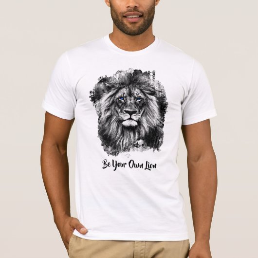 *~* アート AP23芸術的の絵を描SILVER LION T-Sh Tシャツ (正面)