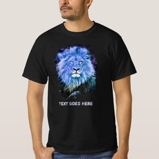 *～* アート AP23 芸術的' BLUE LION Tシャツ (正面)