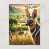 アードボル威厳のあるフ獣が草原を歩き回る ポストカード (正面)