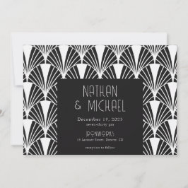 アードモダンデコ黒白 招待状