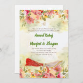 アーナンド・カラージの招待状 & シーク教の結婚式のカード 招待状 (正面/裏面)