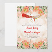 アーナンド・カラージの招待状 & シーク教の結婚式のカード 招待状 (正面/裏面)