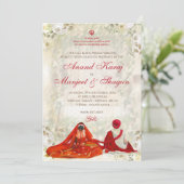 アーナンド・カラージの招待状 & シーク教の結婚式の招待状 招待状 (スタンド正面)