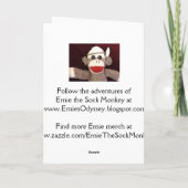 アーニーザソックモンキーセピアバレンタインデーのカード シーズンカード (裏面)