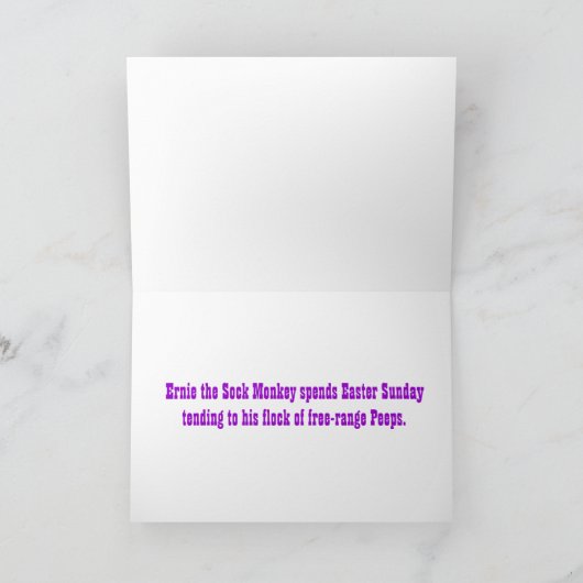 アーニーザソックモンキーフリーレンジピープイースターカード シーズンカード (内部)