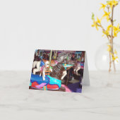 アーニーザソックモンキー回転木馬ホースノートカード カード (黄色い花)