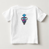 アーニーロボット:ピンクとブルー ベビーTシャツ (裏面)