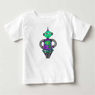 アーニーロボット、紫と緑 ベビーTシャツ