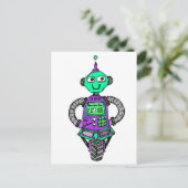 アーニーロボット、紫と緑 ポストカード (スタンド正面)