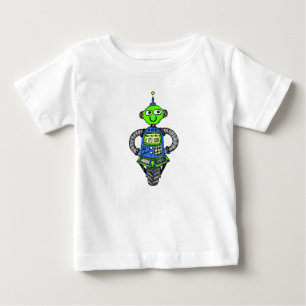 アーニーロボット、青と緑 ベビーTシャツ