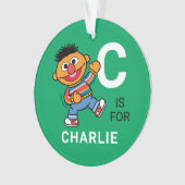アーニー |名パーソナライズされた前（写真付き） オーナメント (正面)