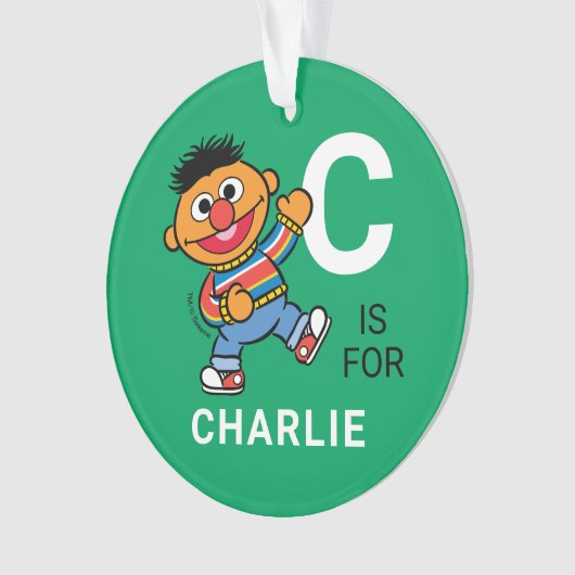 アーニー |名パーソナライズされた前（写真付き） オーナメント (正面)