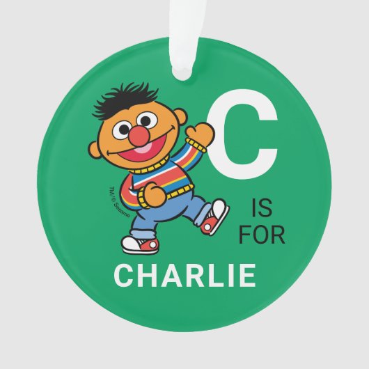 アーニー |名パーソナライズされた前（写真付き） オーナメント (正面)