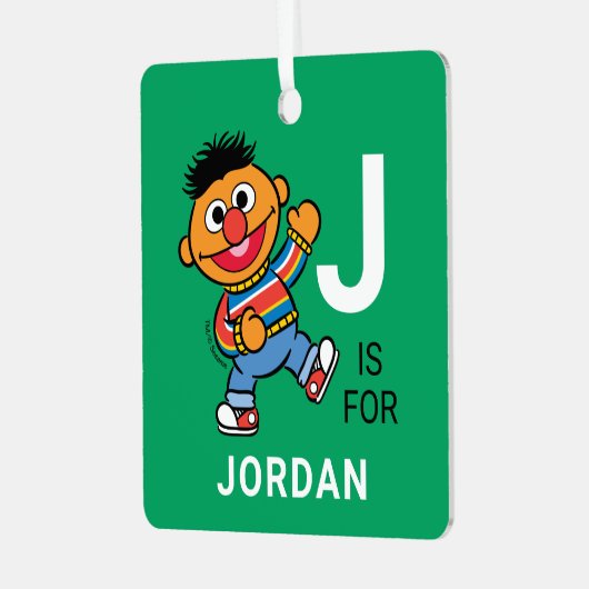 アーニー |名パーソナライズされた前（写真付き） メタルオーナメント (正面左)