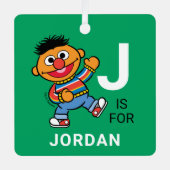 アーニー |名パーソナライズされた前（写真付き） メタルオーナメント (正面)