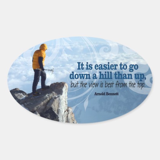 アーノルドベネ感動的ット引用文「トップビュー」 楕円形シール (正面)