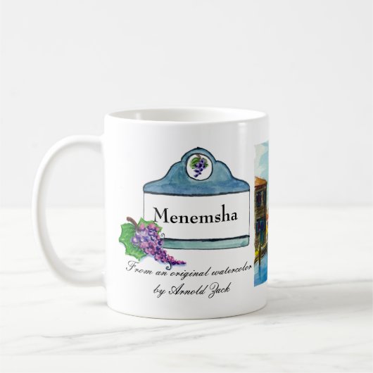 アーノルド著元の水彩画からのMenemsha、… コーヒーマグカップ (左)