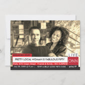 アーノルド・シュワルツェネッガー 50歳の誕生日 面白いテレビニュース 招待状 (正面)