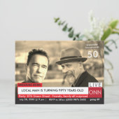 アーノルド・シュワルツェネッガー 50歳の誕生日 面白いテレビニュース 招待状 (スタンド正面)