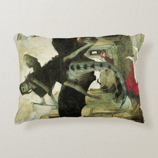 アーノルド・ボクリンの疫病象徴ヴィンテージ アクセントクッション (正面)