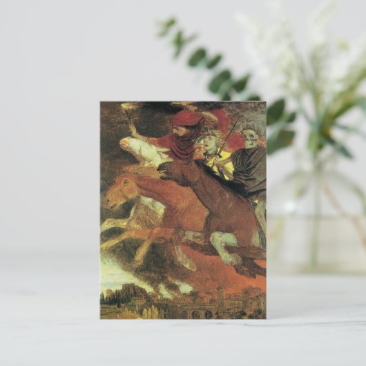 アーノルド・ボックリンによる戦争、ヴィンテージ象徴主義ファインアート ポストカード (スタンド正面)