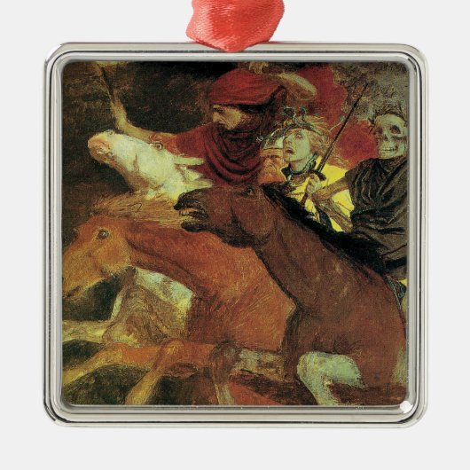 アーノルド・ボックリンによる戦争、ヴィンテージ象徴主義ファインアート メタルオーナメント (正面)