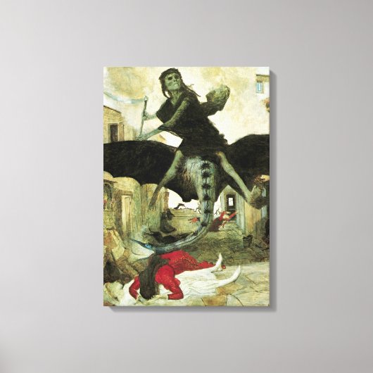 アーノルド・ボックリンによる疫病、ヴィンテージ象徴主義 キャンバスプリント (正面)