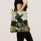 アーノルド・ボックリンによる疫病、ヴィンテージ象徴主義 トートバッグ (クローズアップ)