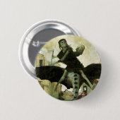 アーノルド・ボックリンによる疫病、ヴィンテージ象徴主義 缶バッジ (正面&裏面)