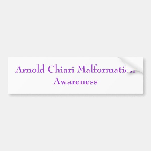 アーノルドChiari MalformationAwareness バンパーステッカー (正面)