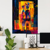 アーノルフィニポートレートは抽象芸術で再解釈 ポスター (ホームオフィス)