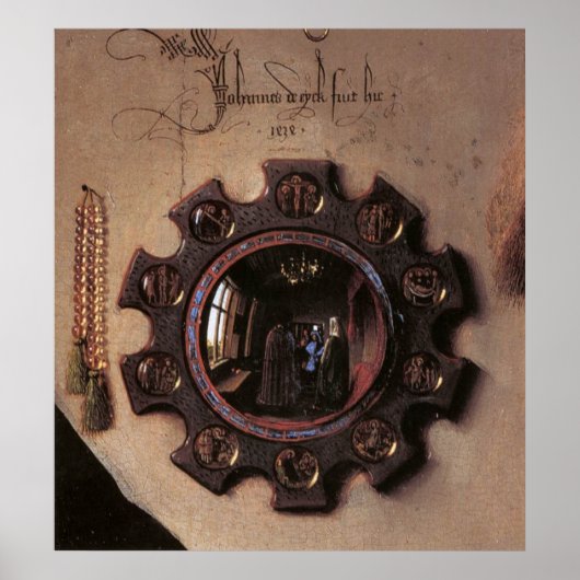 アーノルフィニ妻ポートレート(詳細) ポスター (正面)