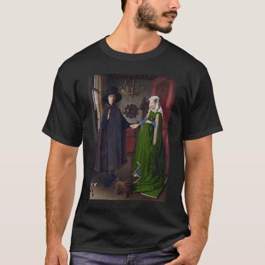 アーノルフィ結婚ーニのby Jan van Eyck Tシャツ (正面)