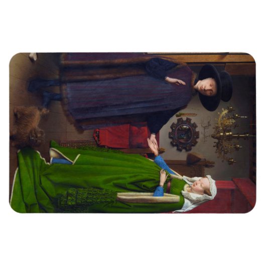 アーノルフィ絵画ニポートレートズバイヤン・ヴァン・エイク マグネット (横)