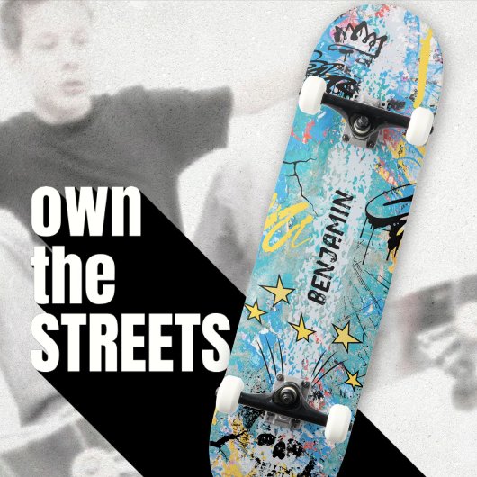 アーバはっきりしたン鮮やかグラフィティスカル スケートボード