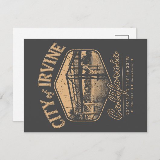 アーバインオレンジカリフォルニアヴィンテージ ポストカード (正面/裏面)