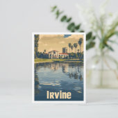 アーバインカリフォルニアアートヴィンテージトラベルイラストレーション ポストカード (スタンド正面)