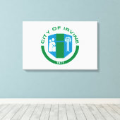 アーバイン州旗（カリフォルニア州） キャンバスプリント (インサイチュ (ウッドフロア))